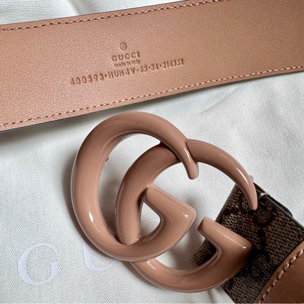 New Gucci Marmont Monogram Belt - Picture 3 of 6